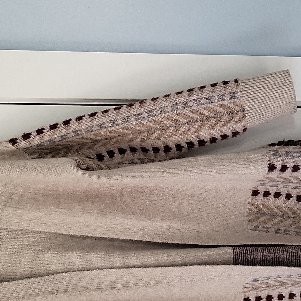 Frye Cream and Brown Patterned Cardigan - Picture 3 of 8